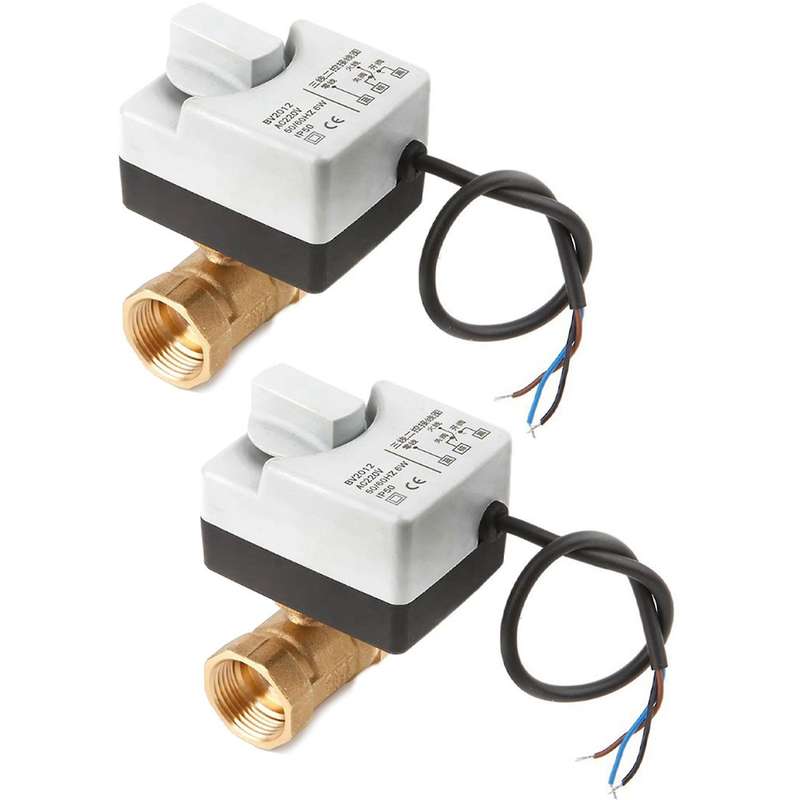 2x Ac220v Dn15 2 Way 3 Wires Motorized Ball Valve Electric Actuator