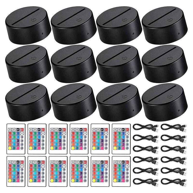 3d Night Led Light Lamp Base 16 Colors Led Light Display Base
