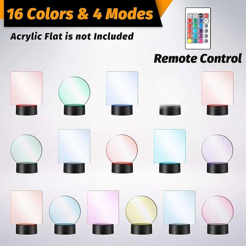 3d Night Led Light Lamp Base 16 Colors Led Light Display Base