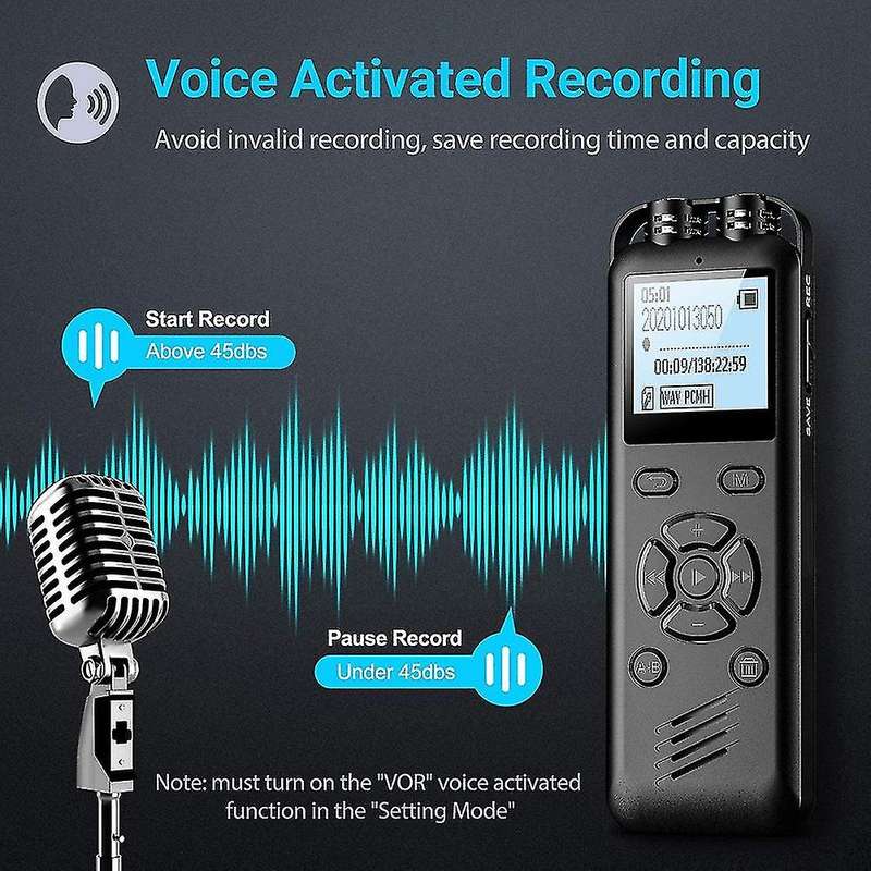 Digital Voice Recorder 32gb Portable Recording Device Voice Activated
