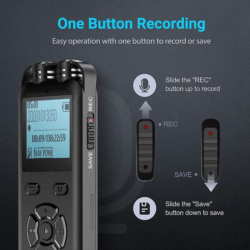 Digital Voice Recorder 32gb Portable Recording Device Voice Activated