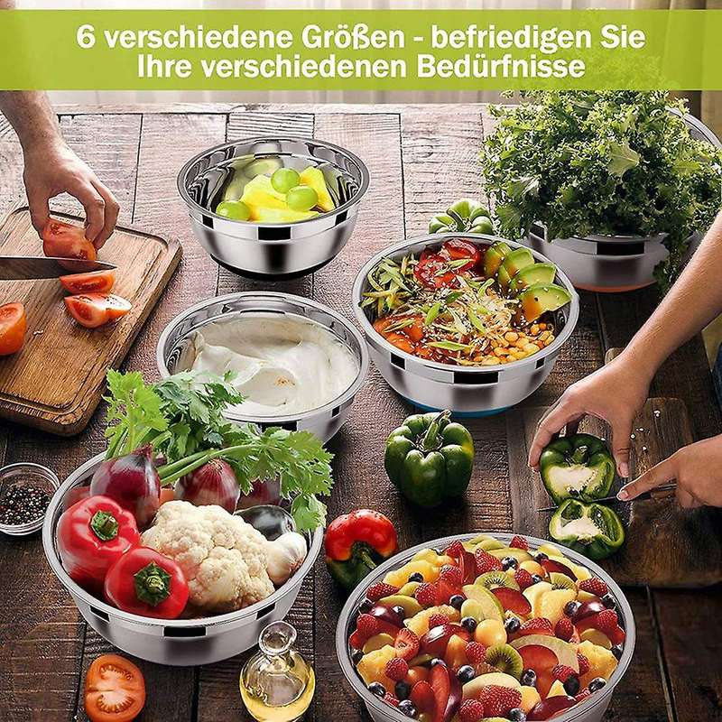 Stainless Steel Salad Bowl with Airtight Lid,for Kitchen,baking,etc