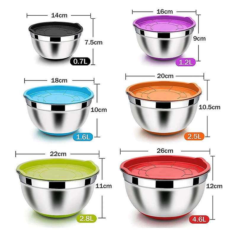 Stainless Steel Salad Bowl with Airtight Lid,for Kitchen,baking,etc