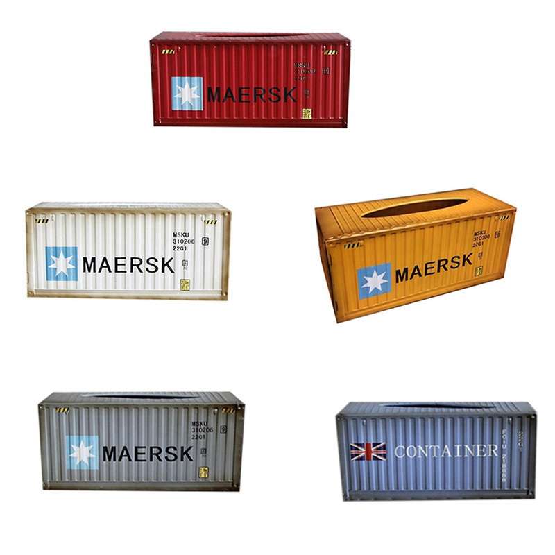 Retro Creative Container Design Iron Tissue Box Gray