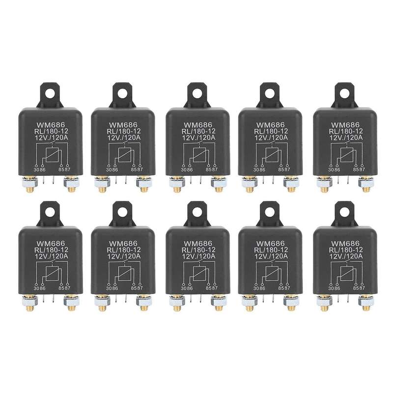 10pcs Wm686 4 Terminal Dc 12v 120a Car Universal Charge Relay