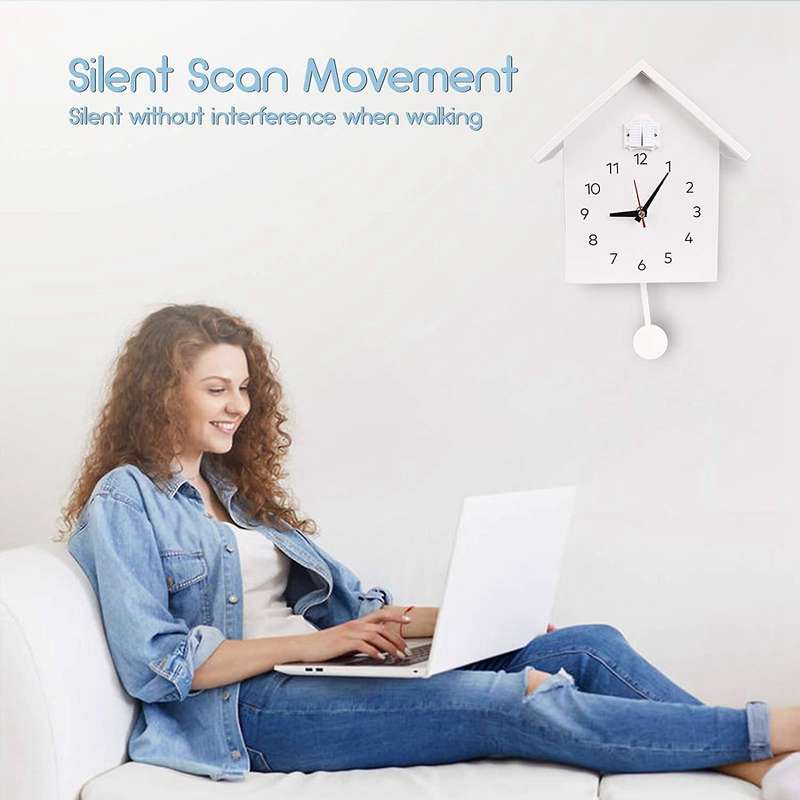 Quartz Wall Clock Modern Bird Hanging Watch Decoration Alarm Clocks D