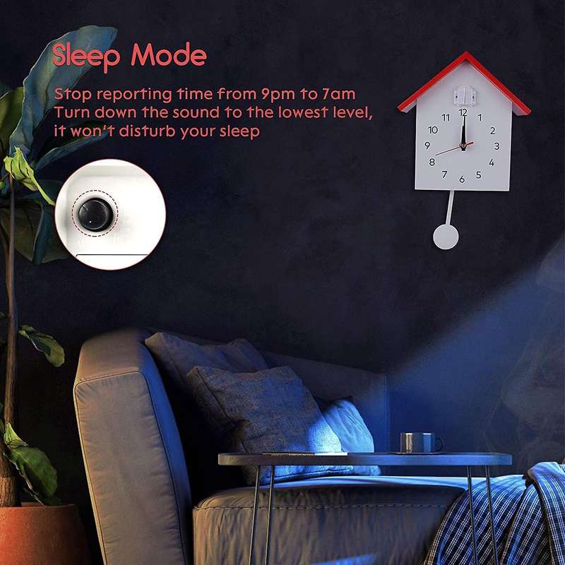 Quartz Wall Clock Modern Bird Hanging Watch Decoration Alarm Clocks B