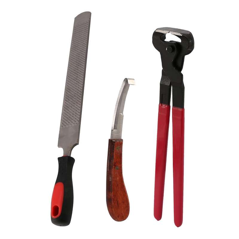 4 Pieces Farrier Hoof Trim Tool Kit for Hoof Nipper Trim Shoeing Tool
