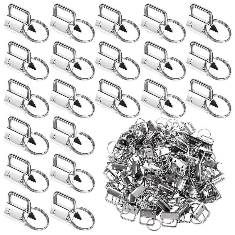 200 Pcs Key Chain Hardware Bracelet with Key Ring Hardware Tail Clip
