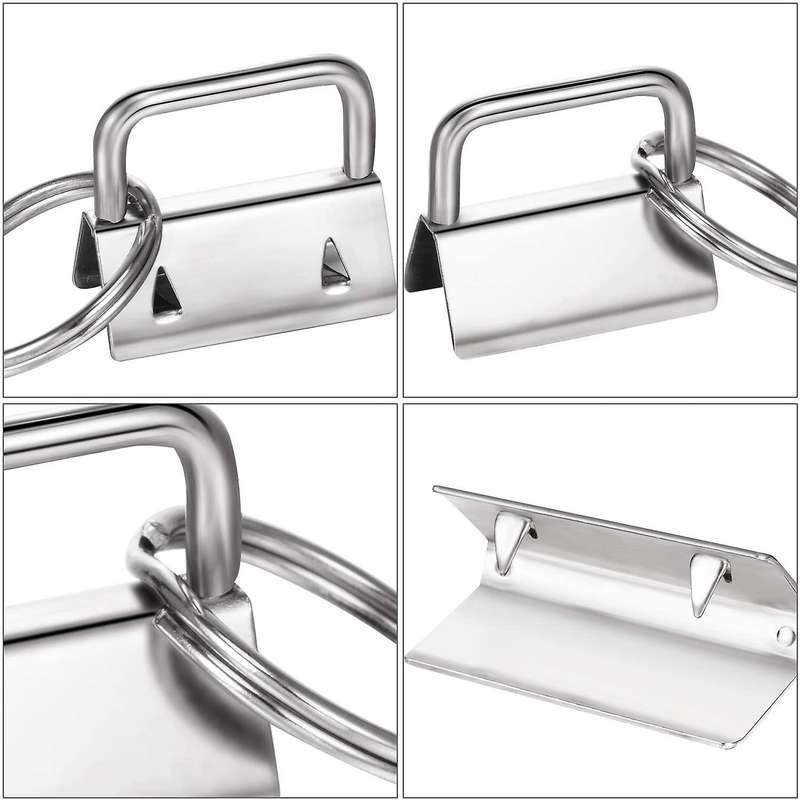 200 Pcs Key Chain Hardware Bracelet with Key Ring Hardware Tail Clip