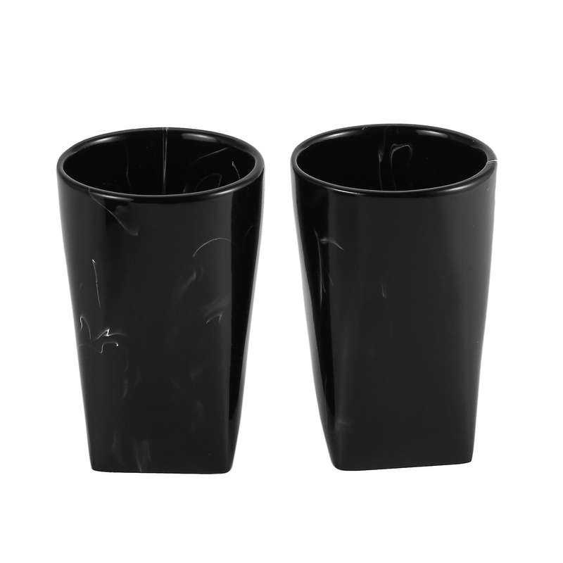 Marble Bathroom Supplies Black 4pcs Resin with Toothbrush Holder