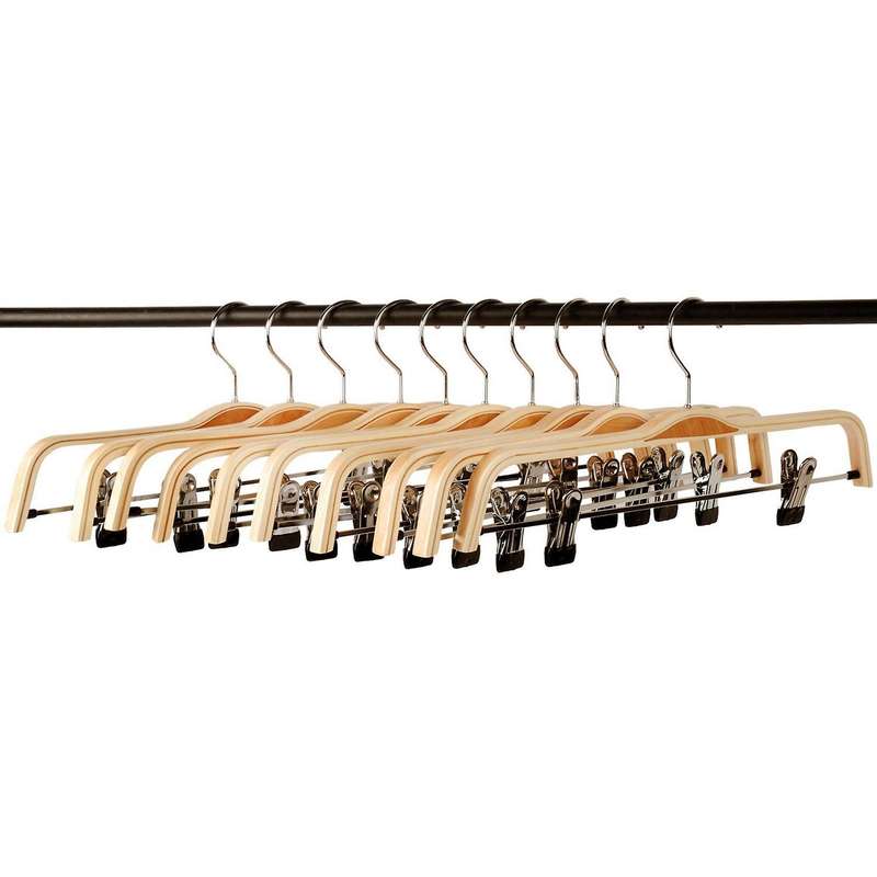 20 Pack Wooden Trousers/skirt Hangers with Coat Clothes Hangers