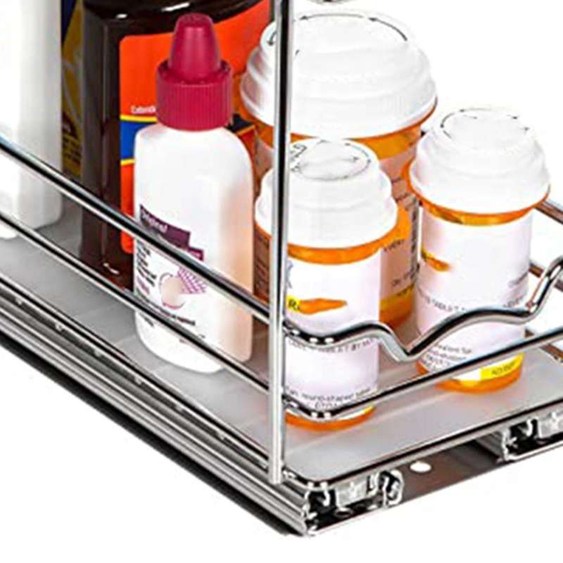 Pull Out Spice Rack Organizer for Cabinet,heavy Duty Double Rack 23cm