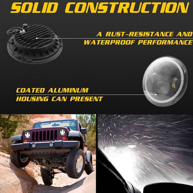 7 Inch 140w Round Led Headlight High Low Beam