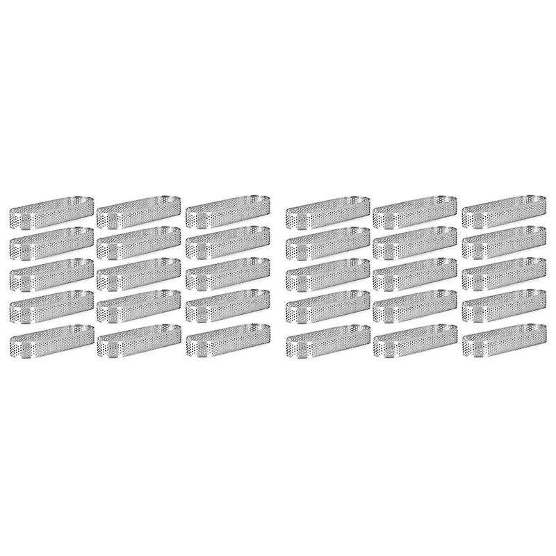 15pcs Oval Tartlet Molds Perforated Tart Molds Stainless Steel