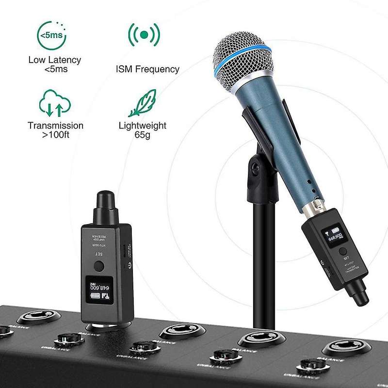 Microphone System Transmitter Receiver for Dynamic Microphones