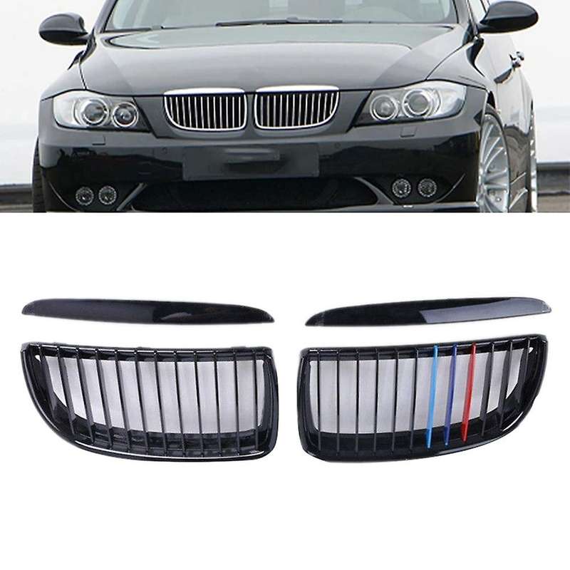 Front Hood Kidney Mesh Grills For-bmw 3 Series E90 E91 05-08 M Style