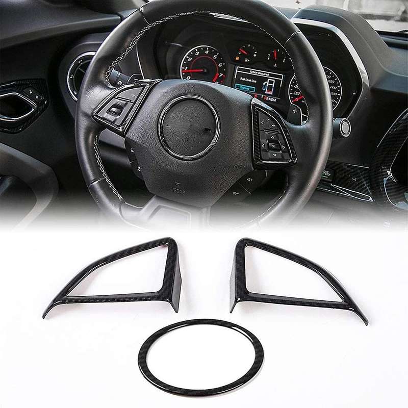 Steering Wheel Trim for Chevrolet Camaro 2017-21,carbon Fiber Pattern