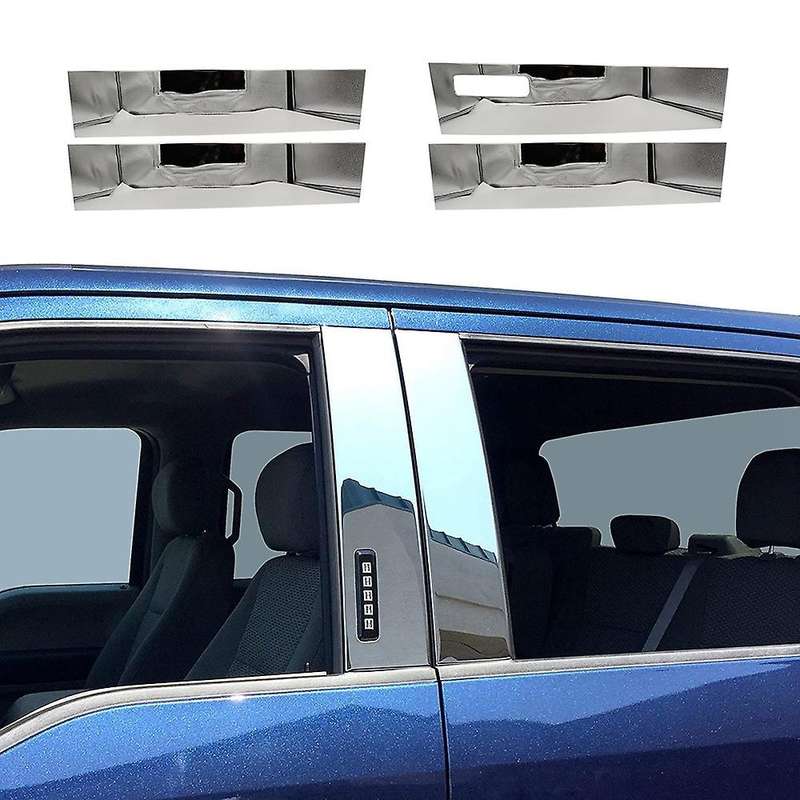 4pcs Car Window Pillar Cover for 15-19 Ford F-150 Super/supercrew Cab
