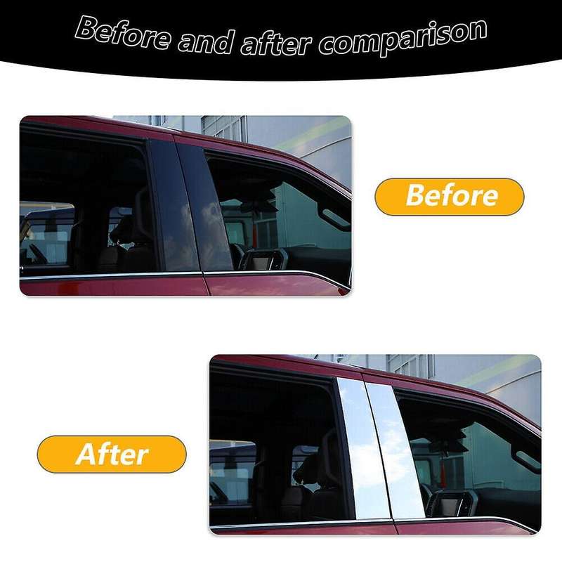 4pcs Car Window Pillar Cover for 15-19 Ford F-150 Super/supercrew Cab