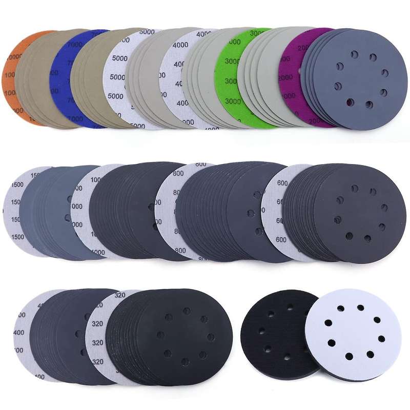 5inch Sandpaper 320 400 600 800 1000 1500 2000 3000 4000 with Pad