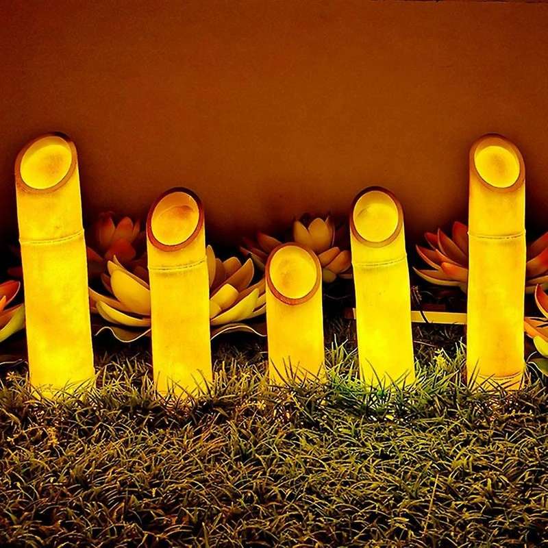 Simulation Led Bamboo Lawn Lamp Garden Waterproof Tourism Decor 1