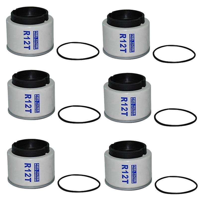 6 Pcs R12t Fuel/ Water Separator Filter Elements for Racor 140r