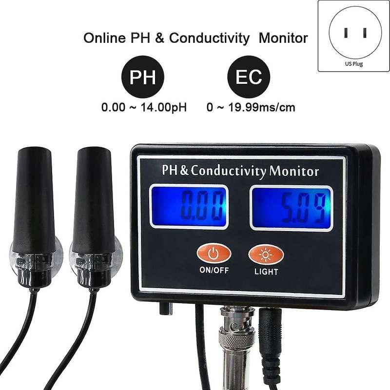 2 In 1 Digital Ph Water Quality Tester for Fish Tank Aquarium Us Plug