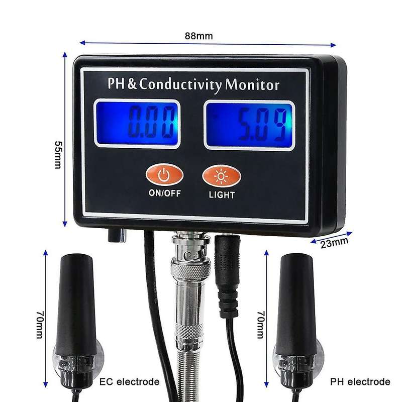 2 In 1 Digital Ph Water Quality Tester for Fish Tank Aquarium Us Plug