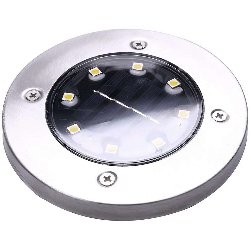 10pcs Solar Powered Ground Light 8 Led Light Lamps - Warm White Light