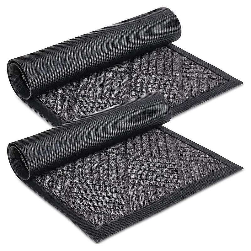 2 Pack Welcome Rug Doormat - Floor, Indoor Outdoor Entrance Mats