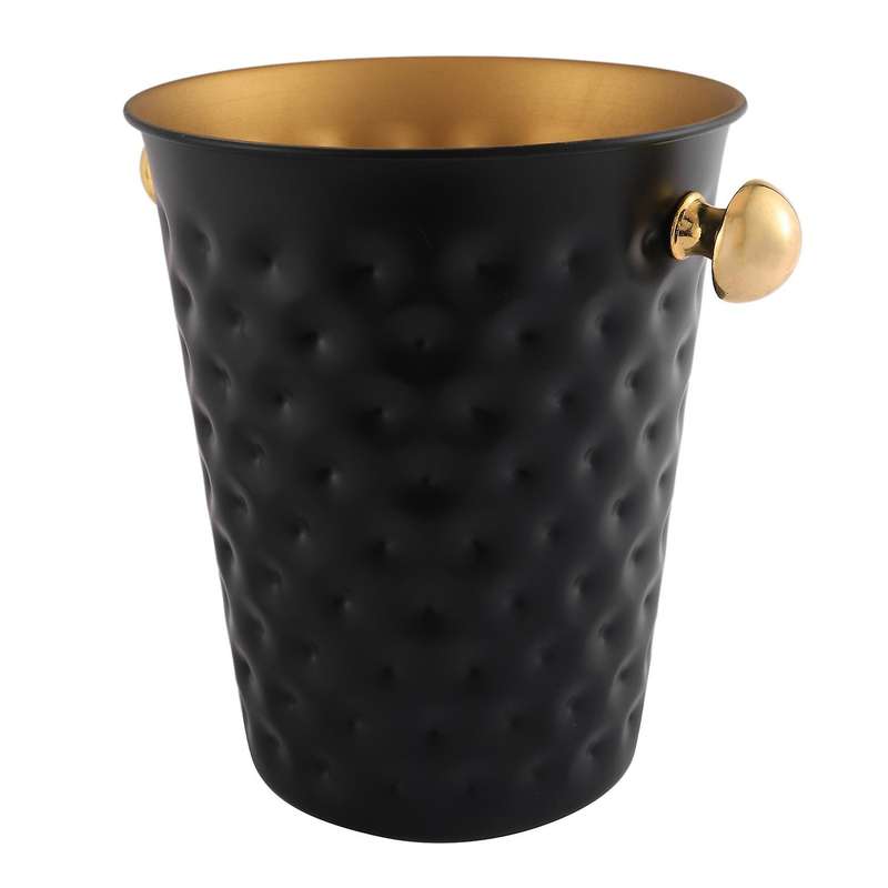 Creative Stainless Steel Hammered Ice Bucket Champagne Bucket, Black