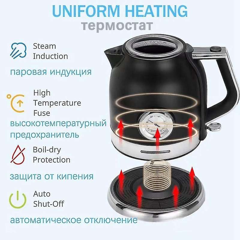 Kitchen Tea Coffee Thermo Pot with Temperature Display Pink Eu Plug