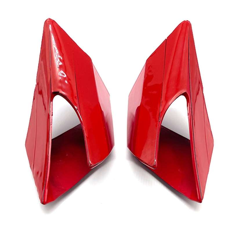 2pcs Red Motorcycle Wing Protector Fairing Winglets Fin Trim Cover