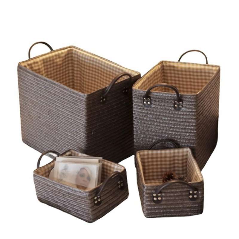 4pcs Japanese Clothes Storage Box Desktop Storage Box(coffee Color)