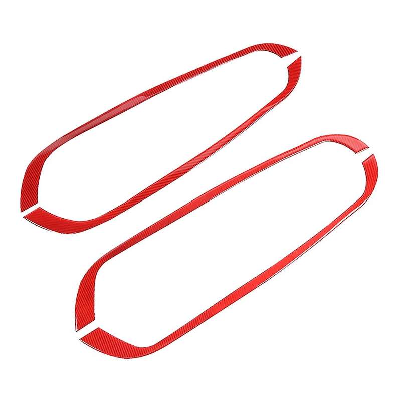 Door Anti-kick Protective Panel for Dodge Ram 1500, Red Carbon Fiber