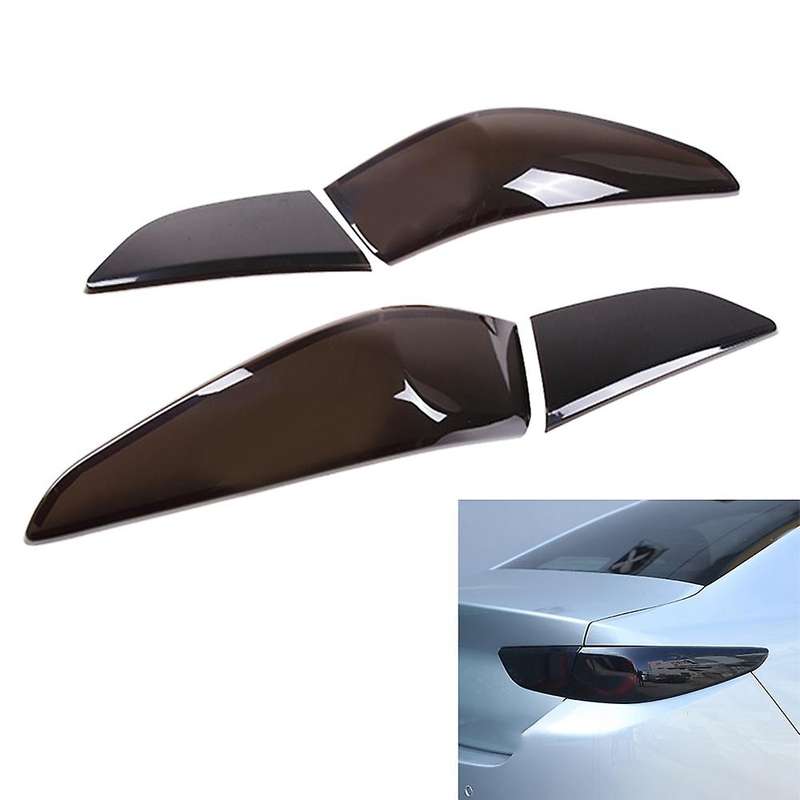 4pcs Car Smoked Black Rear Tail Light Decor Cover Taillight Lamp Trim