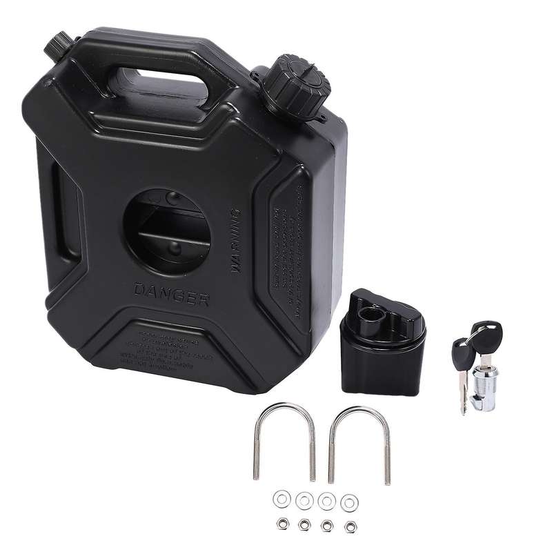 5l Black Fuel Tank Motorcycle Spare Petrol Oil Tank with Lock & Key