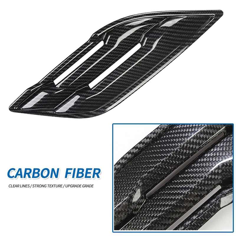 2x Carbon Fiber Car Fender Air Outlet Side Vent Cover Trim Sticker