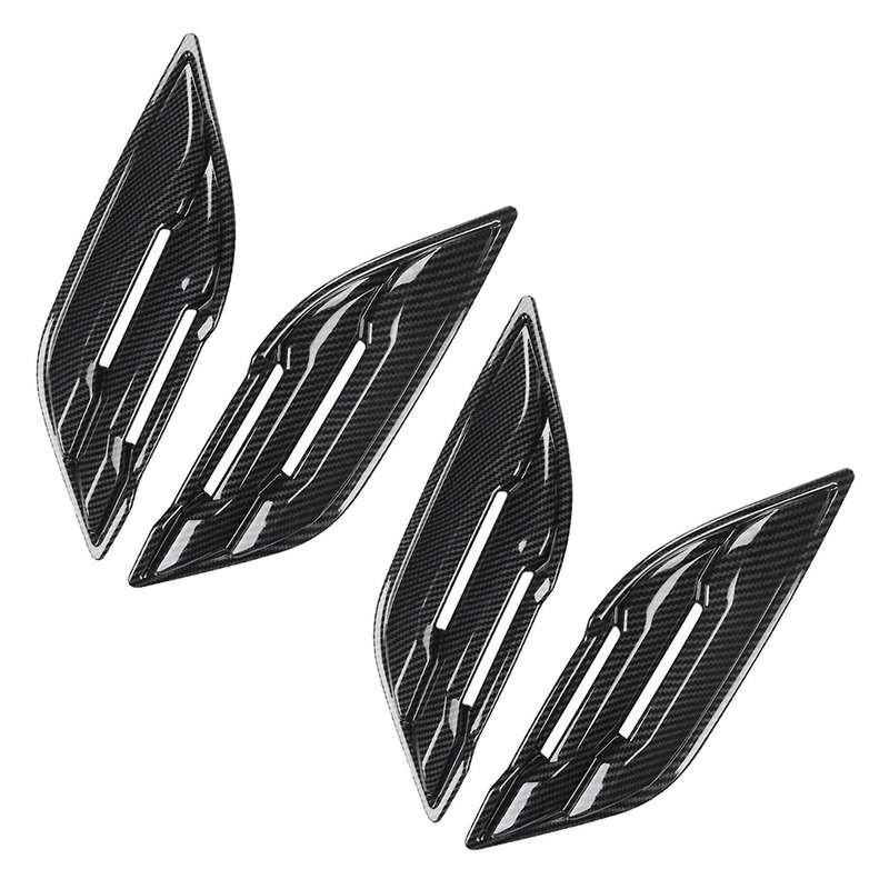 2x Carbon Fiber Car Fender Air Outlet Side Vent Cover Trim Sticker