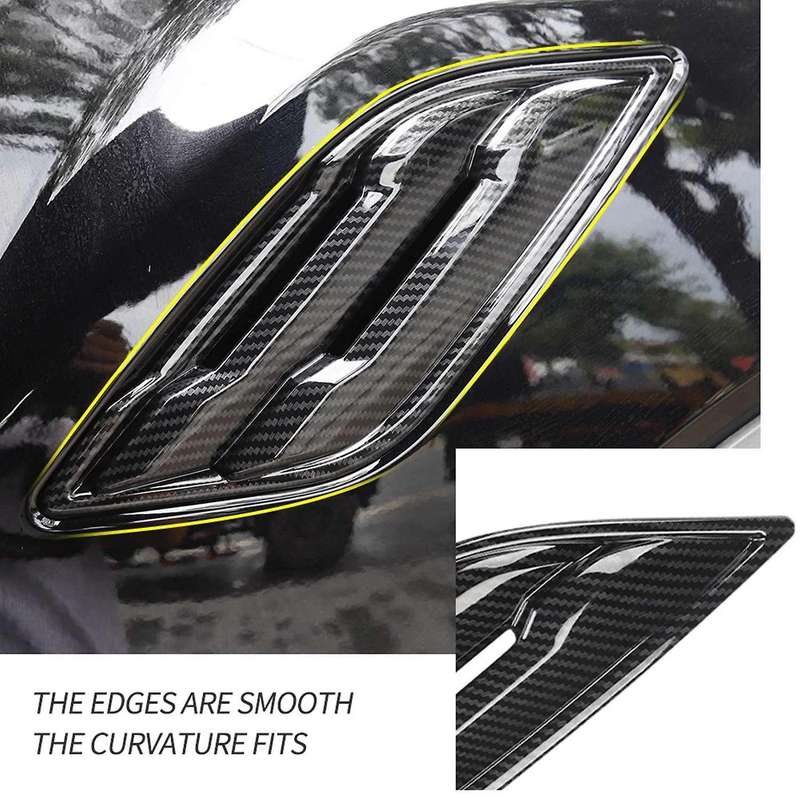 2x Carbon Fiber Car Fender Air Outlet Side Vent Cover Trim Sticker