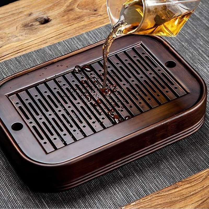 Natural Bamboo Tea Tray Drainage Kung Fu Tea Set Chinese Tea Board B