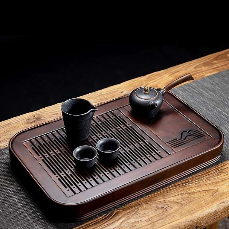 Natural Bamboo Tea Tray Drainage Kung Fu Tea Set Chinese Tea Board B