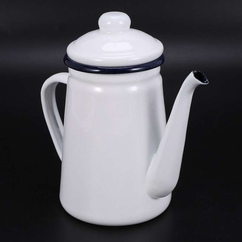 1.1l Enamel Coffee Pot for Gas Stove and Induction Cooker White