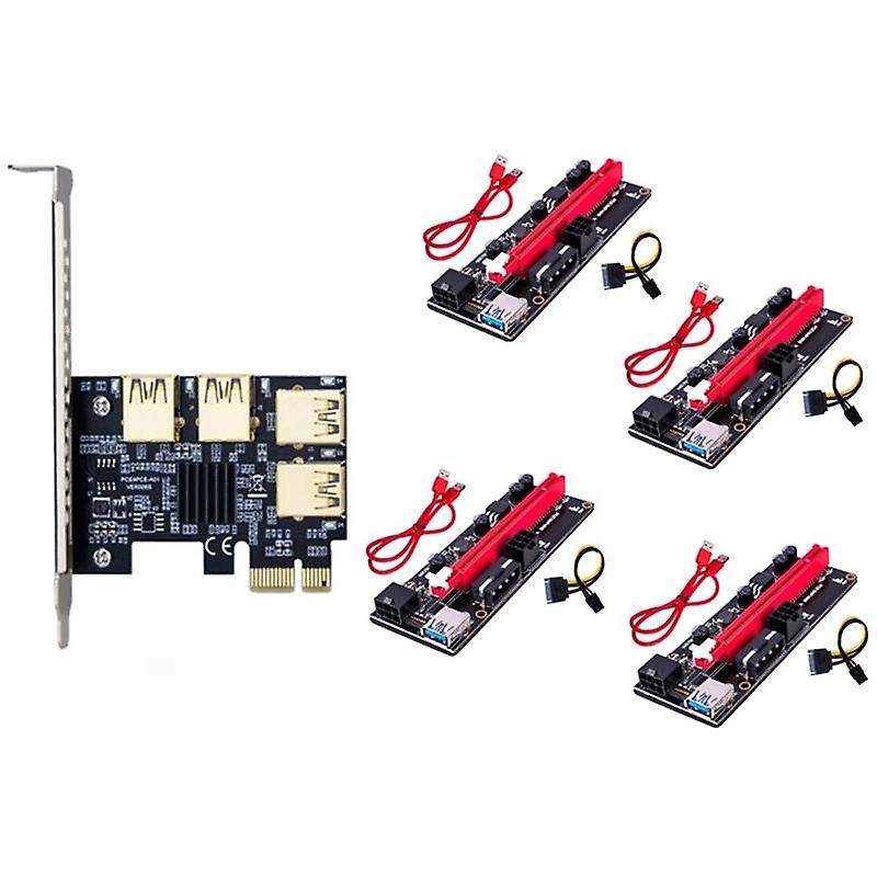 Pcie 1x to 4 Pci-express Adapter+ver009s Riser Card
