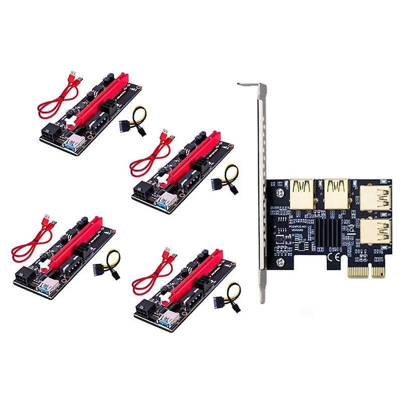 Pcie 1x to 4 Pci-express Adapter+ver009s Riser Card