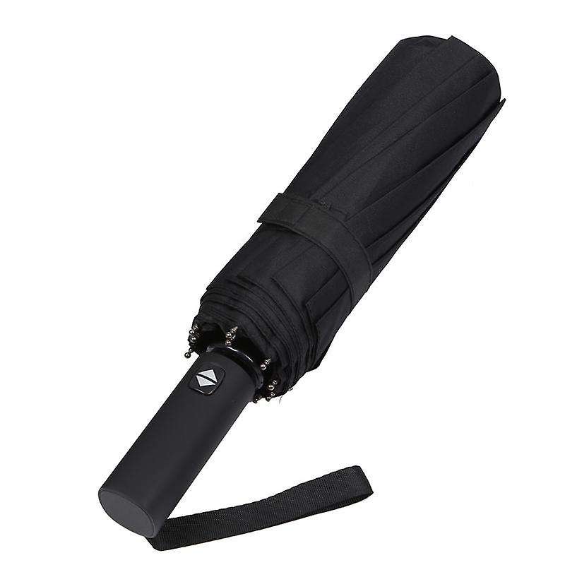 3x 12 Ribs Windproof Travel Umbrella with Ptfe Canopy(black)