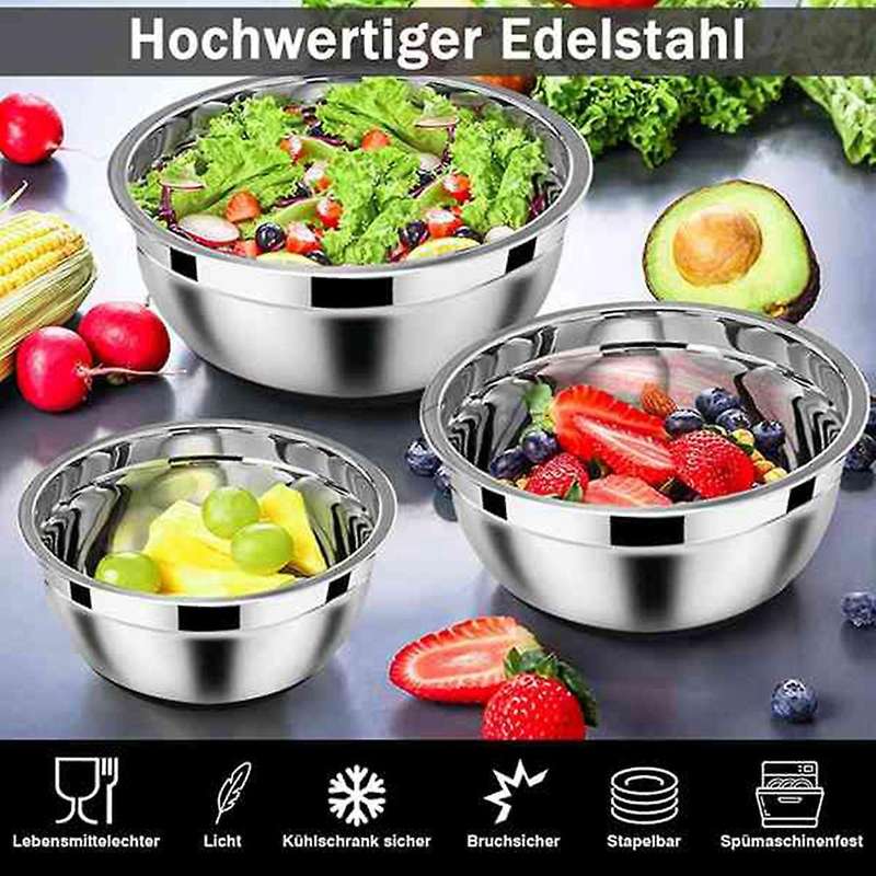 Mixing Bowl, Stainless Steel Mixing Bowls with Airtight Lid