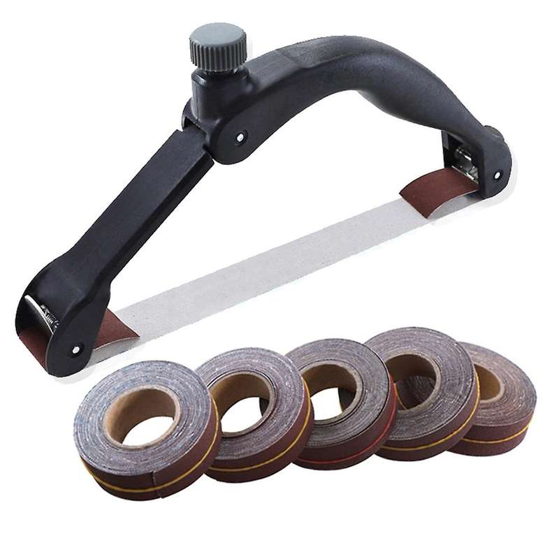 Hand-held Bow-shaped Sandpaper Rack Belt Roll Set Polishing Tool