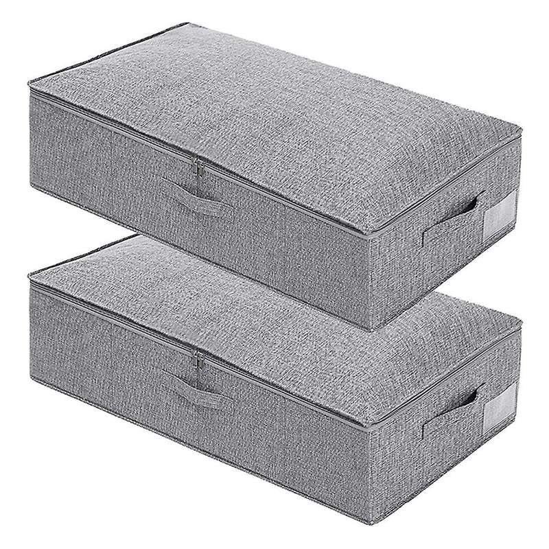 2 Pcs Clothing Storage Bag with Handles,large-capacity Foldable,gray